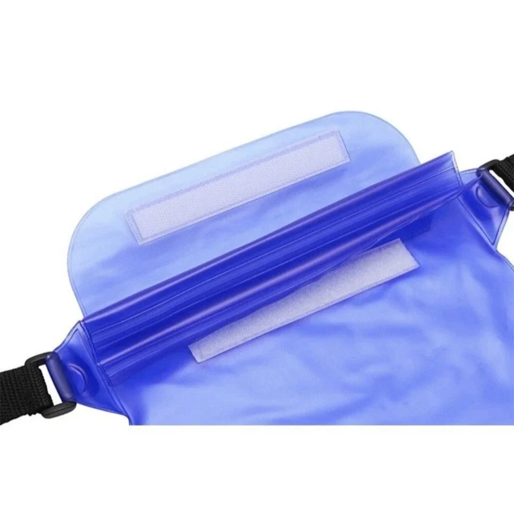 Waterproof Pouch for Phone with Pocket Fanny Pack with Waist Strap Blue